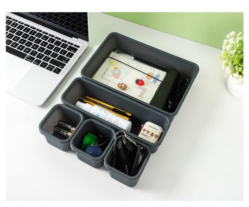 Gonice 18 PCS Black Desk Drawer Organizer Tray, Interlocking Drawer Organizers and Storage with 3 Sizes for Office, Bathroom, Kitchen, Makeup - size: 18 PCS black