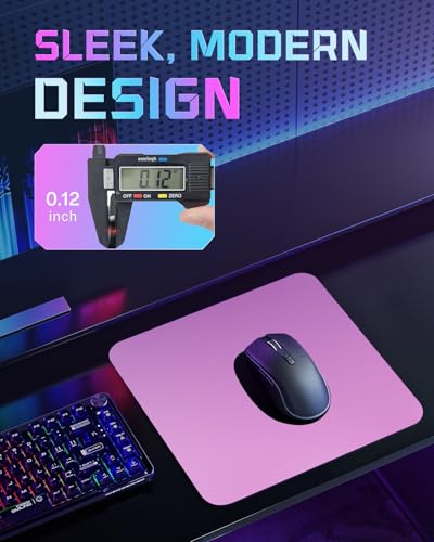 Glass Gaming Mouse Pad for FPS Gaming, Balanced Speed & Control, Consistent Glide, Anti-Slip Base, Water-Resistant Desk Mat for Valorant, CS2, XL 19.3" x 16.5", Pink