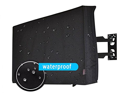 50" Outdoor TV Cover, Black Waterproof Universal Protector for 55'' LCD, LED, Plasma Television Sets - Compatible with Standard Mounts and Stands. - size: 50"