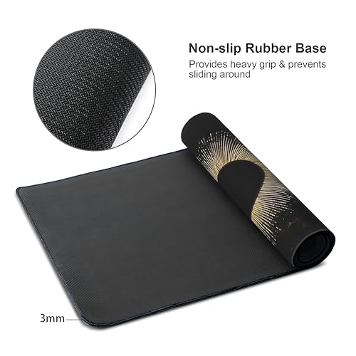 Galaxy Planet Large Mouse Pad,Gaming Keyboard Desk Pad,Extended Mouse Mat Non-Slip Rubber Base with Stitched Edges for Office Game Home XL 31.5"x11.8" - color: Galaxy Planet, size: 31.5L x 11.8W inches