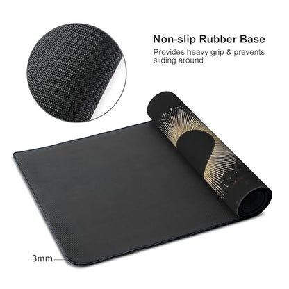 Galaxy Planet Large Mouse Pad,Gaming Keyboard Desk Pad,Extended Mouse Mat Non-Slip Rubber Base with Stitched Edges for Office Game Home XL 31.5"x11.8" - color: Galaxy Planet, size: 31.5L x 11.8W inches