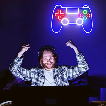 Gaming Neon Sign, led Neon Signs Dimmable by USB powered for Gaming Room Decor - Gaming Neon Sign for Teen Boys Room Decor - Best Gamer Gifts for Teenage Boys, Kids - style: GamePad01