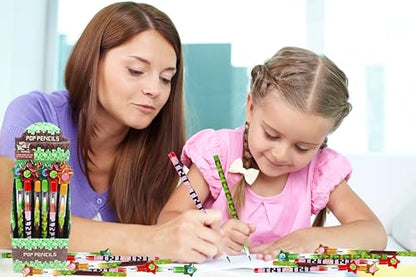 TINYMILLS 24 Pcs Pixel Miner Themed Multi Point Pencils Party Favor Mine Pixel Craft Back to School Pencils Classroom Rewards Prizes Goody Bag Treat Bag Stuffers