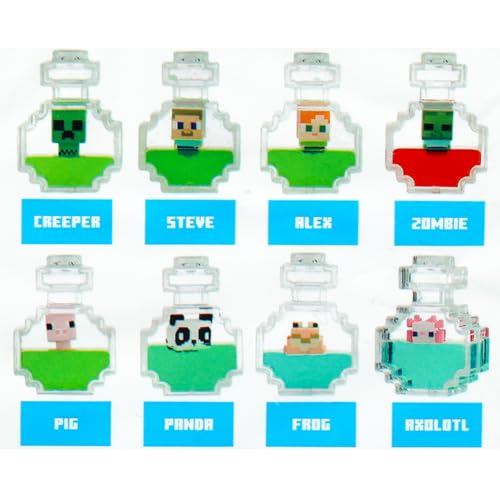 Minecraft Tsunameez Blind Bag Keychains Series 2 Bundle - 2 Pack Tsunameez Minecraft Keychains Mystery Collection Plus Stickers, More | Collectable Video Game Merchandise