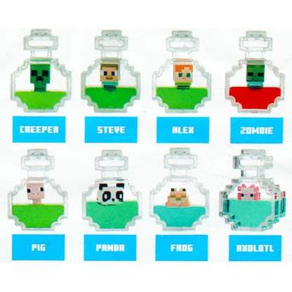 Minecraft Tsunameez Blind Bag Keychains Series 2 Bundle - 2 Pack Tsunameez Minecraft Keychains Mystery Collection Plus Stickers, More | Collectable Video Game Merchandise
