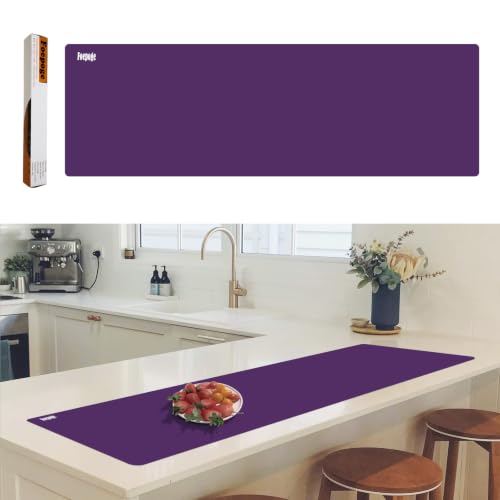 49.2" x 15.7" Large Silicone Mat for Kitchen Counter Protector, Cuttable Silicon Countertop Protector Mat Heat Resistant Mats for Countertop, Cut to Fit Placemat Ship Roll by Foepoge, Purple - color: Purple, size: 49.2" x 15.7"