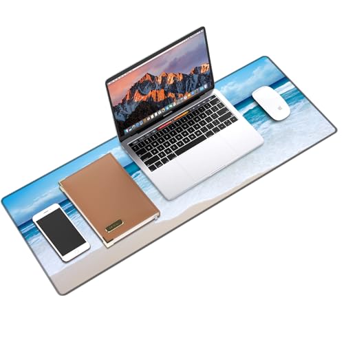 Galdas Gaming Mouse Pad XXL XL Large Long Extended Big Mousepad Non-Slip Rubber Keyboard Mouse Pad with Stitched Edges for Laptop Home Office (31.5x11.8x0.08 Inch) … (Wave 2025) - color: Wave 2025