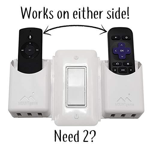 The No-Screwups Remote Control Holder by Mount Genie (Black): Wall Mount with No Damaging Screws or Tape. Installs in Seconds on Any Light Switch. Great for TV, Ceiling Fan and Roku Remotes. - color: Black