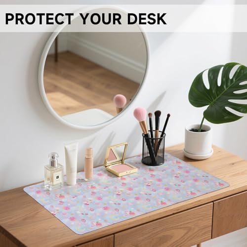AUPET PU Leather Desk Pad Protector Blotter, Animal 35 x 17in Large Mouse Pad,Cute Office Desk Mat,Waterproof Non-Slip Desk Writing Drawing Pad for Office Home Game (Cute Pastel Cat) - color: Cute Pastel Cat
