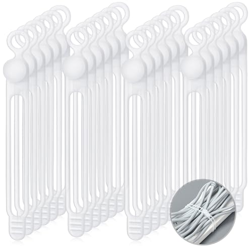 Nuanchu 40 Pcs Silicone Cable Ties Reusable Holder Adjustable Straps Multipurpose Charging Cable Organizer for Fastening Charging Cords Wires(4.17 Inch,Translucent) - color: Translucent, size: 4.17 Inch
