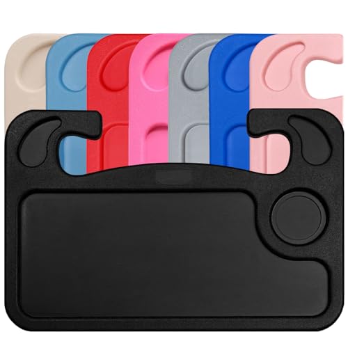 Steering Wheel Desk Tray for Eating, Laptops - Hooks Onto Most Vehicle Steering Wheels, Road Trip Accessory, Car Table - color: Black