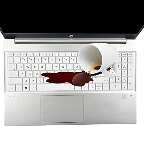 Keyboard Cover for HP Laptop 17-cn 17-cp 17z-cp000/cp200 17-cn3033cl 17-cp2124od 17-cp3035cl 17-cp2124od 17-cp0035cl 17-cp0056 cp1035cl 17-cp0025cl 17-cp0004dx 17-cp0002ds 17-cp1124od 17-cp0013dx - color: White(Regular Letters)