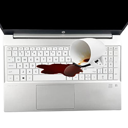 Keyboard Cover for HP Laptop 17-cn 17-cp 17z-cp000/cp200 17-cn3033cl 17-cp2124od 17-cp3035cl 17-cp2124od 17-cp0035cl 17-cp0056 cp1035cl 17-cp0025cl 17-cp0004dx 17-cp0002ds 17-cp1124od 17-cp0013dx - color: White(Regular Letters)
