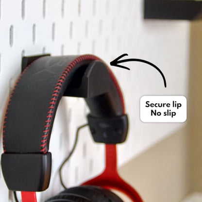Headphone Holder Compatible with IKEA SKADIS Pegboard Headset Hanger Hook - color: Black