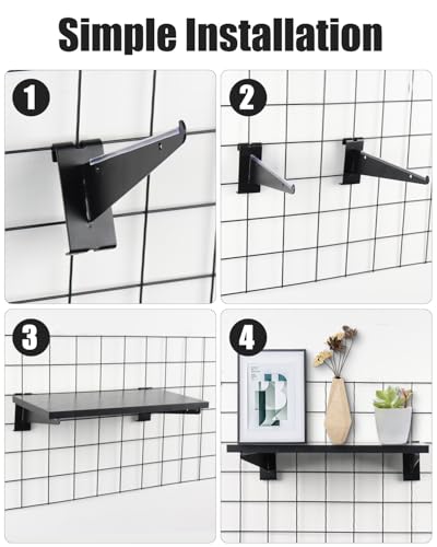 3 Pcs Gridwall Shelf with Metal Brackets, 16"x 8" Wooden Gridwall Shelves Heavy Duty Gridwall Shelving Organizer Accessories for Garage, Visualizer, Workbench and Bitchenette - style: 3PACK,16×8inch