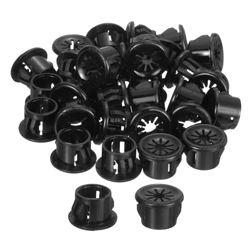 uxcell 30Pcs Cable Grommets, Snap Bushing Grommet for Holes with 0.47"(12mm) Mounting, Round Nylon Snap in Cable Desk Grommet for Cables and Cords Management, Black - size: 12 mm