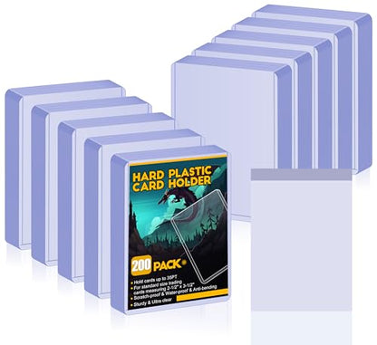 400 Card Sleeves Hard Plastic, Sooez Premium 35PT 3"X4" Baseball Card Protectors Hard Plastic Card Holder, Trading Sports Football Game Cards(200 Hard Sleeve + 200 Penny Sleeve) - size: 200 Hard Sleeves + 200 Penny Sleeves