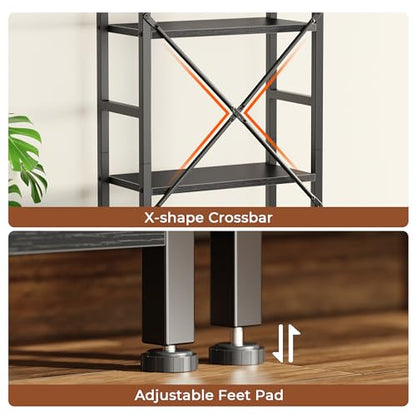 SUPERJARE Triple Bookshelf, Bookcase with 11 Open Display Shelves, Wide Book Shelf Book Case for Home & Office, 4 Tier, Black - color: Black, size: 4 Tier