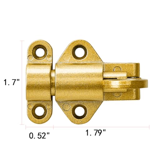 INIRET 2 Packs Self-Closing Latches，Gold Spring Door Lock，Resilient Bolt Latch Aluminum Alloy Safety Automatic Spring Barrel Door Lock with Screws，Used for Wooden Door，Wooden Window and Cabinet etc - color: Gold