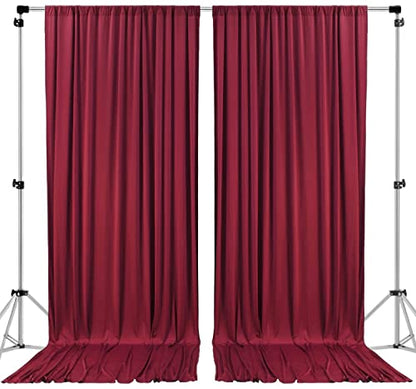 AK TRADING CO. 10 feet x 8 feet IFR Polyester Backdrop Drapes Curtains Panels with Rod Pockets - Wedding Ceremony Party Home Window Decorations - Burgundy - color: Burgundy