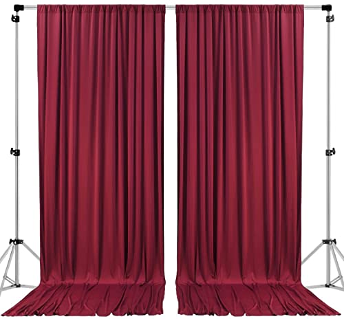 AK TRADING CO. 10 feet x 8 feet IFR Polyester Backdrop Drapes Curtains Panels with Rod Pockets - Wedding Ceremony Party Home Window Decorations - Burgundy - color: Burgundy