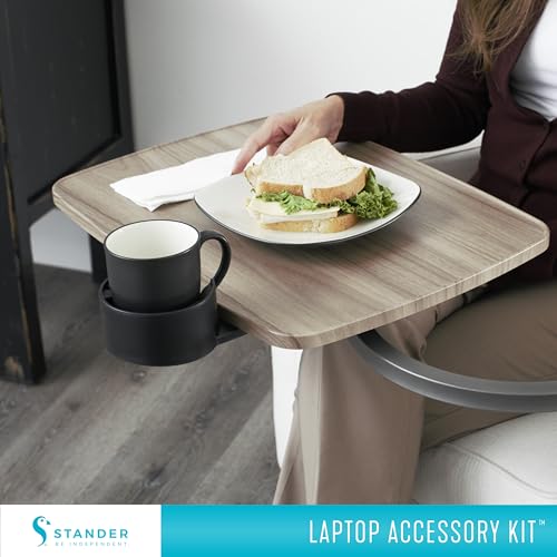 Stander Laptop Accessory Kit, Cup Holder and Anti-Slip Rubber Elevated Computer Laptop Wedges for Stander Wonder Tray and Able Life Overbed Tables