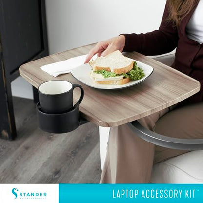 Stander Laptop Accessory Kit, Cup Holder and Anti-Slip Rubber Elevated Computer Laptop Wedges for Stander Wonder Tray and Able Life Overbed Tables