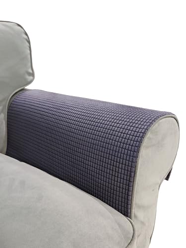 Couch Arm Covers for Sofa Chair, Waterproof Armrest Armchair Covers Non-Slip Recliner Slipcovers, Headrest Cover, Set of 2 (Grey, 24"×20") - color: Grey