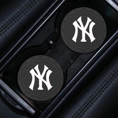 Car Cup Holder Coasters for NY Yankees Baseball Fans, Yankees Car Coasters for Cup Holder Insert Silicone Non-Slip - color: 11yk12s
