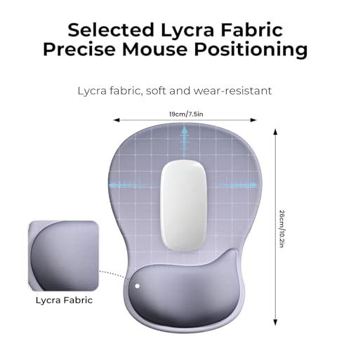 EooCoo Ergonomic Mouse Pad with Gel Wrist Rest Support Middle Concave Design, Relieve Wrist Pain Mousepad, Non-Slip Base for Laptop, Computer, Office Desk Accessories, Carpal Tunnel Syndrome Grey - color: Grey