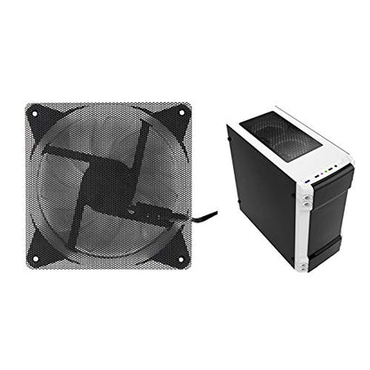 140mm Fan Filter, 10 Pack Black Computer Fan Grill Cover | 0.8mm PVC mesh blocks dust & pet hair. High airflow. Washable & reusable. Fits 140mm fans, screw mount. - size: 140x140mm