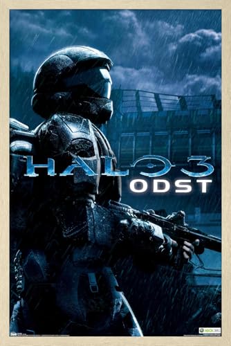 Halo: ODST - Key Art Wall Poster, 22.4L" x 14.7W", Blonde Framed Version - color: Blonde Framed Version, size: 22.4"L x 14.7"W
