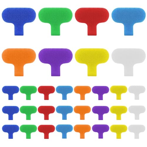 32 Pieces Multi-Color Electronic Cable Identification Tags Write On Cord Labels for Computers Cable Management Writable Wire Tags for Electronics Self-Adhesive Nylon Wrap-It Cable Label (8 Colors)