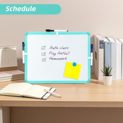 VUSIGN Small White Board Dry Erase, 14'' x 11'' Magnetic Dry Erase Board, Mini Whiteboard with Markers for Students, Fridge, Wall, Locker, Green - color: H-green 1 Pack