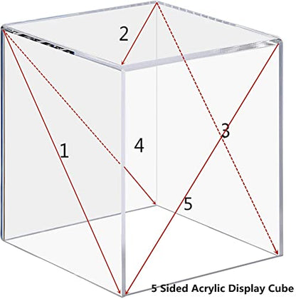 Clisela 3pcs Acrylic Cube Display Stands Box Risers Clear 3" 4" 5" | Display Case Plastic Box Perspex Stand, Dustproof Protection Showcase for Action Figures, Toys, Collectibles - size: (3,4,5)"- Clear