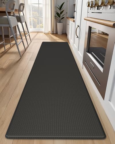 Kitchen Mats for Floor - 17"x79" Anti Fatigue Mats for Kitchen Floor - Non Slip Cushioned Rugs for Standing - Black - color: Black, size: 1pc: 17" x 79" x 0.4"