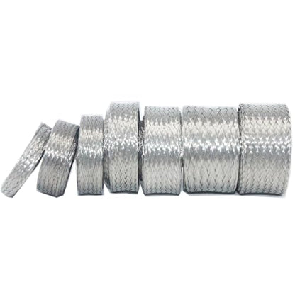 Tinned Copper Braided Cable Shielding Sleeve Metal Wire Loom Sheathing EMI RFI ESD Protector Grounding Mesh Flat Tubular Expandable 1/4" W(0.16" ID)-35FT - size: 1/4"W(0.16"ID)-35FT