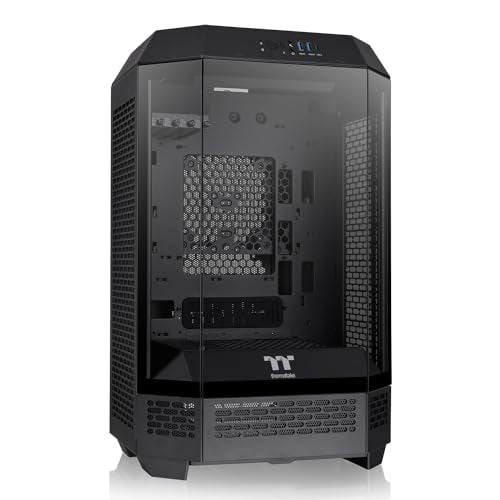 Thermaltake Tower 300 Black Micro-ATX Case; 2x140mm CT Fan Included; Support Up to 420mm Radiator; Optional Chassis Stand Kit Allows Horizontal Display; CA-1Y4-00S1WN-AZ; 3 Year Warranty - color: Black, size: Tower 300 Case, style: Tower 300