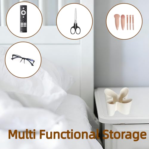 Khakho Flower Shape Remote Control Holder,Desk Organizer Storage Container, Office Supplies Desktop Organizer Rack,Multi-Functional Remote Control Box (White) - color: White