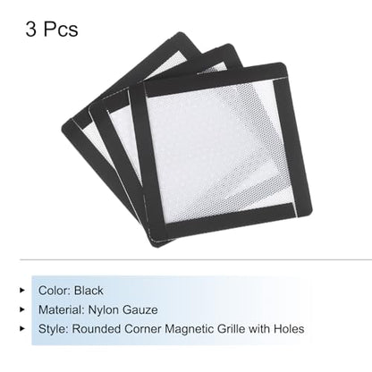MECCANIXITY 3PCS PC Dust Filter, 100x100mm Magnetic Frame PVC Computer Case Cooler Dustproof Mesh Cover Fan Grills for Computer Chassis Speakers, White