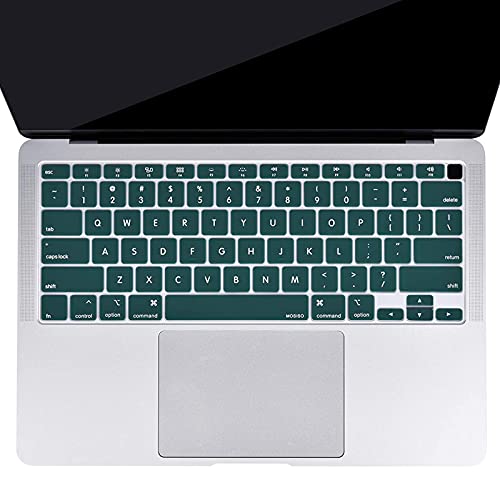 MOSISO Keyboard Cover Compatible with MacBook Air 13 inch 2022 2021 2020 Release A2337 M1 A2179 Retina Display with Touch ID Backlit Magic Keyboard, Waterproof Protective Silicone Skin, Deep Teal - color: Deep Teal