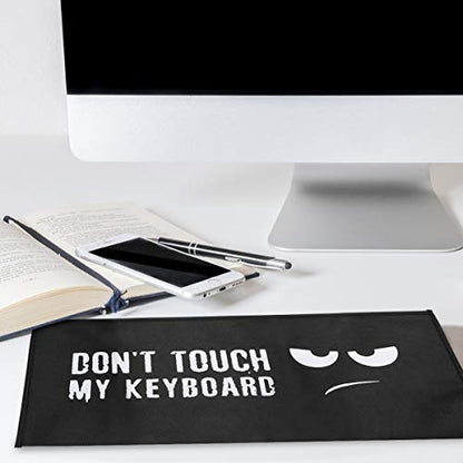kwmobile Keyboard Cover Compatible with Universal Keyboard (L) - Dust Cover PC Keyboard Fabric Case - Don't Touch My Keyboard