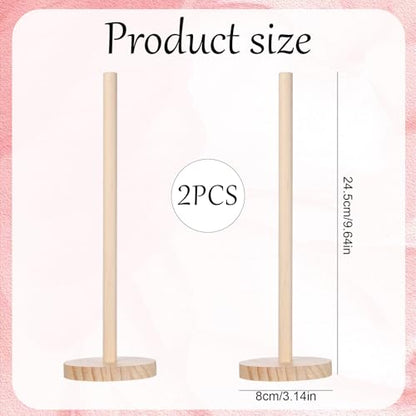 2 Pcs Scrunchie Holder Stand, Wood Hair Tie Organizer Vertical 15-20 Scrunchies Hairs Accessories Organizer Display Scrunchy for Women Bathroom Bedroom Decor