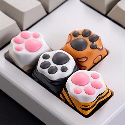 SYA ZOMOPLUS Cute Keycaps,Novelty Cat-Claws Keycap 3D Model OEM Profile Keyboard Keycaps Squishy-Paws Custom Key Caps for Cherry MX Switches Mechanical Gaming Keyboard Catpaw ESC-Key Keycap(4 Keys) - color: 4 Keys