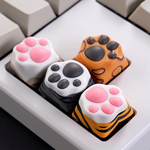 SYA ZOMOPLUS Cute Keycaps,Novelty Cat-Claws Keycap 3D Model OEM Profile Keyboard Keycaps Squishy-Paws Custom Key Caps for Cherry MX Switches Mechanical Gaming Keyboard Catpaw ESC-Key Keycap(4 Keys) - color: 4 Keys