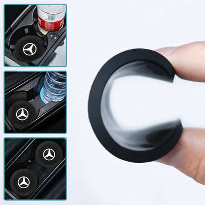 2PCS Car Cup Holder Coasters,Non-Slip Car Coasters for Mercedes Benz CESM CLK GLK GL AB GLS GLE AMG Series Drink Holder Compatible with,Vehicle Inner Accessories for Cup Insert Mat,Silicone - color: Bd-bchi