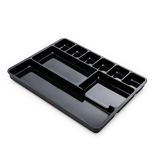 Desk Drawer Organizer Tray with 9 Storage Compartments - For Home and Office - Drawer Organizers Office, Perfect Organizing Pens, Pencils, Paper Clips, Sticky Notes and all your Supplies - 2 Pack