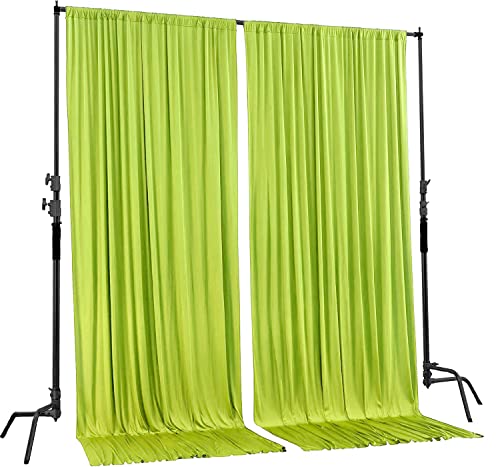 AK TRADING CO. 10 feet x 8 feet Polyester Backdrop Drapes Curtains Panels with Rod Pockets - Wedding Ceremony Party Home Window Decorations - Light Green, 2 Pack - color: Light Green