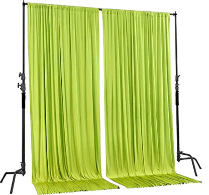 AK TRADING CO. 10 feet x 8 feet Polyester Backdrop Drapes Curtains Panels with Rod Pockets - Wedding Ceremony Party Home Window Decorations - Light Green, 2 Pack - color: Light Green