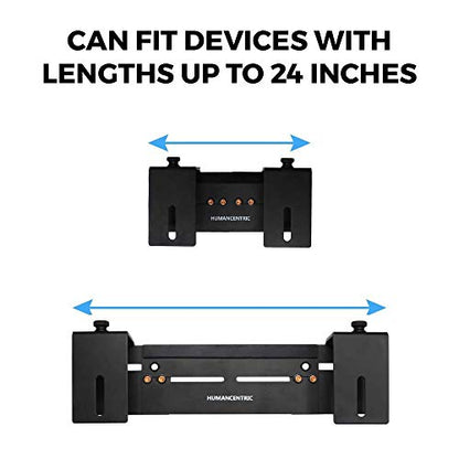 HumanCentric Adjustable Device Wall Mount, Cable Box and Modem Bracket, Adjustable Wall Adapter for Small and Wide or Narrow Devices Like Cable Boxes, Modems, DVD Players on The Wall Behind TV - size: Medium & Large